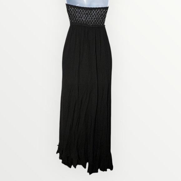 Free People Adella Corset Black Strapless Maxi Dress Boho Ruffle Size XS NWT - Picture 3 of 10